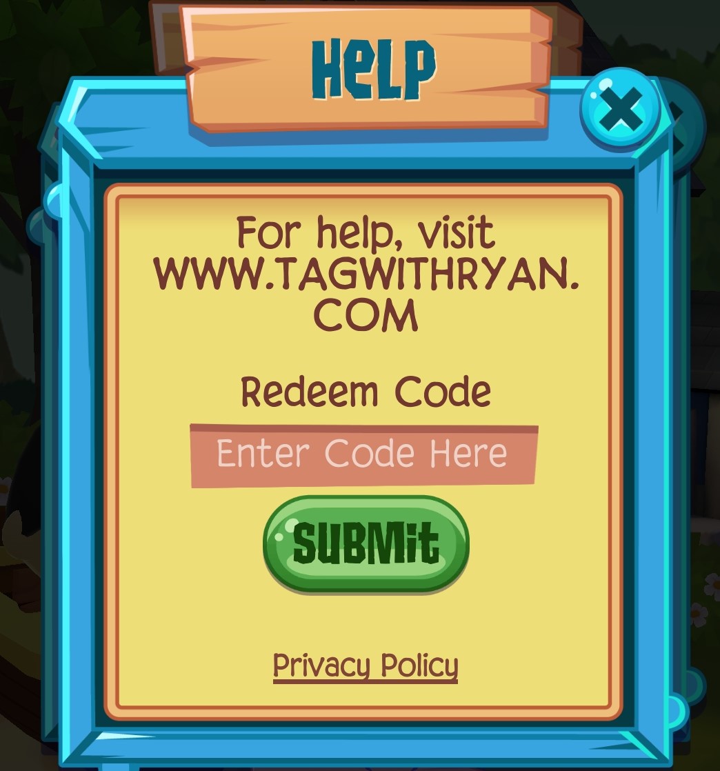 Redeeming a code Tag with Ryan